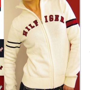 VTG Tommy Hilfiger zippered varsity sweater